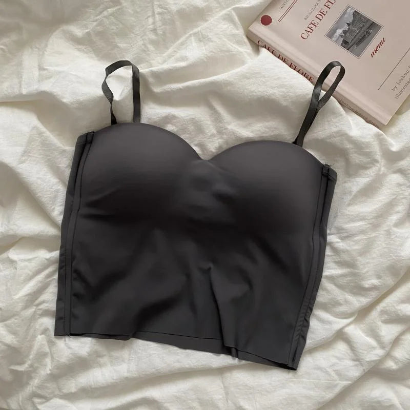 Tops de cores sólidas com alças duplas de seção fina, esportivo, feminino, perfeito para dias quentes e justo