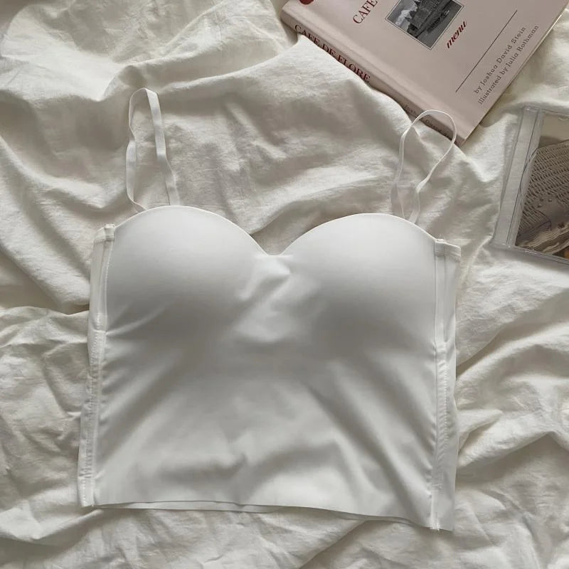 Tops de cores sólidas com alças duplas de seção fina, esportivo, feminino, perfeito para dias quentes e justo